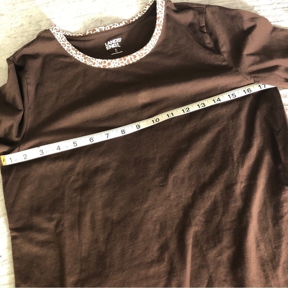 Lands End 2 piece lounge pajama set size small 6/8 brown leopard - Picture 3 of 11